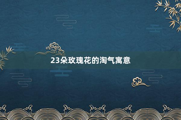23朵玫瑰花的淘气寓意